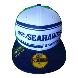 Seattle Seahawks NFL Official Sideline New Era 59FIFTY Trucker Mesh Fitted Hat